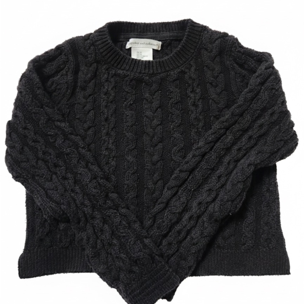 cupcakes & cashmere Black Cable Knit Sweater
